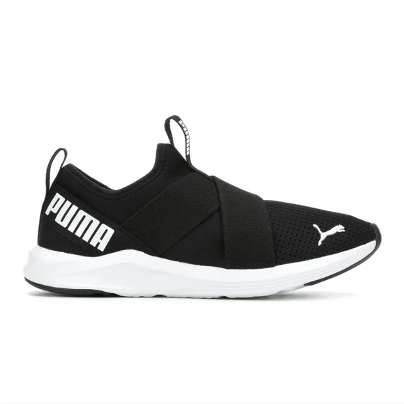 PUMA PROWL SLIP ON SNEAKERS BLACK AND WHITE - Picture 1 of 16